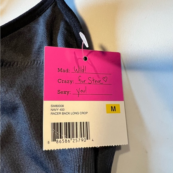 Steve Madden Racer Back Long Crop Top in Navy. Size M. - Picture 3 of 6